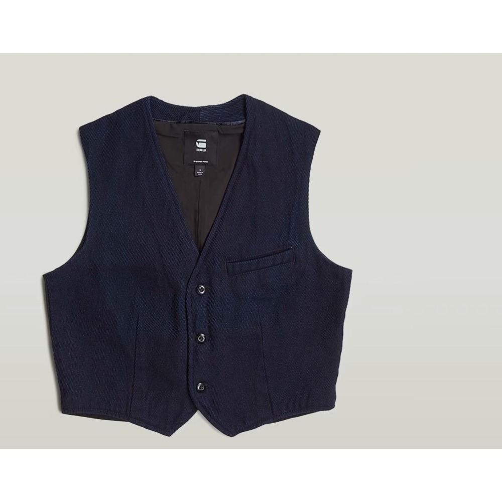 G Star Raw NEW Denim Waistcoat Women Indigo Cavalry Denim Rinsed Size M Vest